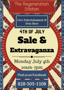 4th of July SALE and Extravaganza - LIVE Entertainment, Free Beer @ The Regeneration Station | Asheville | North Carolina | United States