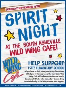 William W Estes Elementary Spirit Night! @ Wild Wing Cafe South Asheville | Arden | North Carolina | United States