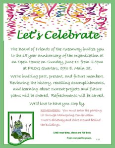 15th Anniversary Open House @ Friends of the Greenway, Inc. | Franklin | North Carolina | United States