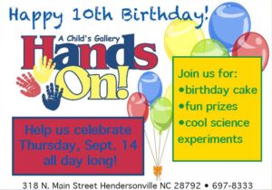 Hands On!'s 10th Birthday Party! @ Hands On! Museum: A Child's Gallery | Hendersonville | North Carolina | United States
