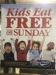 Kids Eat Free Sunday (10 & Under) @ Country Pride Restaurant | Candler | North Carolina | United States
