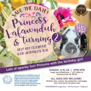 Lafawnduh's Birthday Tea in Support of Blue Ridge Humane Society @ Jongo Java Coffeehouse | Hendersonville | North Carolina | United States
