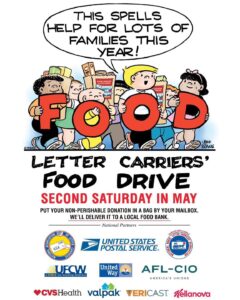 Annual Stamp Out Hunger Letter Carriers’ Food Drive @ your mailbox