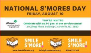 You're Invited to National S'mores Day! @ Girl Scouts Carolinas Peaks To Piedmount | Asheville | North Carolina | United States