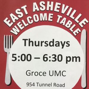 East Asheville Welcome Table FREE Dinner @ Groce United Methodist Church