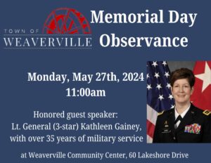 Memorial Day Observance @ Weaverville Community Center