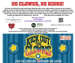 No Clowns, No Kings Carnival Rally Protest @ Pack Square Amphitheater