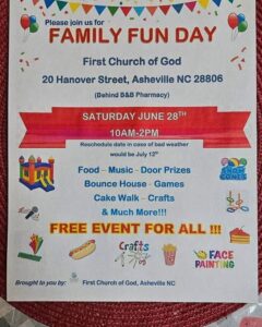 Family Fun Day @ First Church of God, Asheville