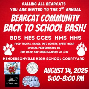Annual Bearcat Community Back to School Bash @ Hendersonville High School Courtyard